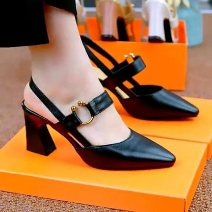 Cresfimix Sapatos Femininos De Dedo Apontado Doce Amarelo Pu Couro Deslizamento Em Salto Alto 5cm Sapatos para Festa De Escritório De Verão A9168