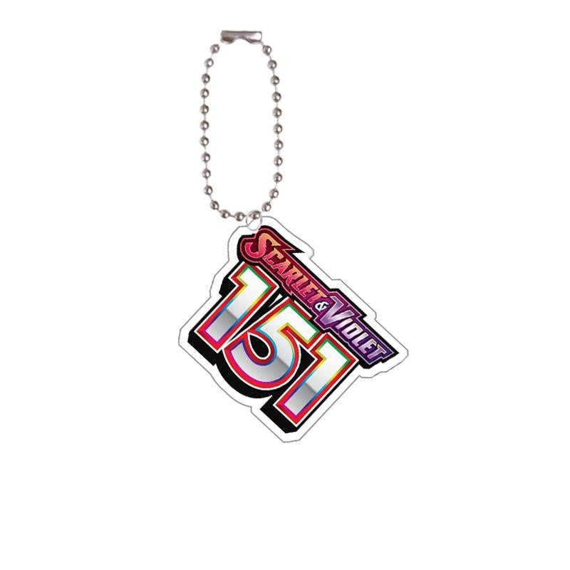 Chaveiro de acrílico de série completa para Mega Evoluções em inglês Sv10 Sv11 Sv9 151 Logotipo Anime Pingente de acrílico de decoração de bolsa