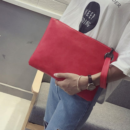 Fashion solid women's clutch bag leather women envelope bag clutch pu leather bag female Clutches sac Immediately shipping