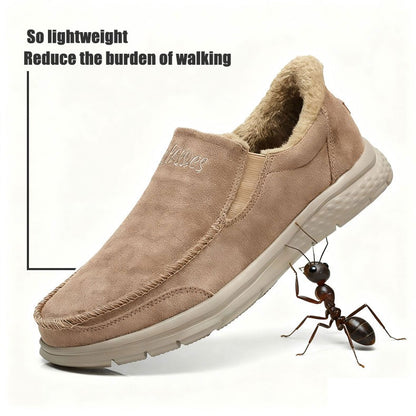 Fashionable Warm Winter Loafers Comfortable Walking Shoes Soft Lightweight Gift for Dad Suitable for Middle-Aged And Elderly Men