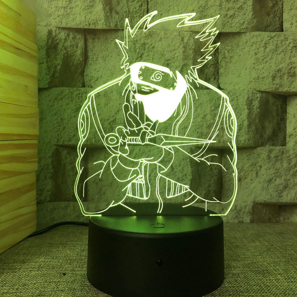 Anime Naruto Uzumaki LED Night Light Toys Akatsuki Kakashi Hatake Kid Bedroom Nightlight Itachi Uchiha 3D 7/16 colors Lamp Decor