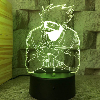 Anime Naruto Uzumaki LED Night Light Toys Akatsuki Kakashi Hatake Kid Bedroom Nightlight Itachi Uchiha 3D 7/16 colors Lamp Decor