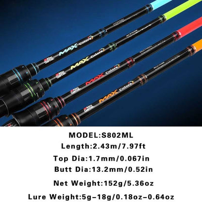 Vara de pesca Abu Garcia Rainbow original 4 cores 2 partes Vara de pesca de isca