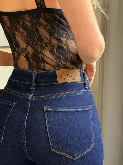 Miss Casual Streetwear Flared Jeans Women Light Wash Stretch Denim Pants Slim Fit Y2K Clothing Vintage Inspired Trendy Trousers