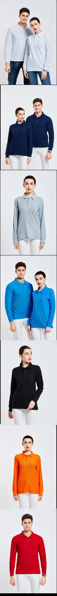 Leisure long sleeved POLO shirt custom autumn and spring long sleeved lapel t-shirt with printed logo and personalized design em