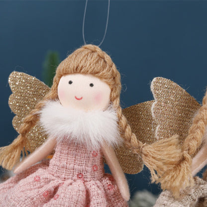 Christmas plush antlers angel girl pendant Christmas tree pendant creative doll pendant gift