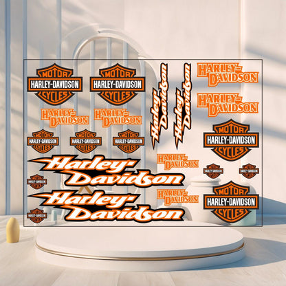 Kit de Decalques para Tanque de Moto com Logotipo Refletivo Harley Davidson