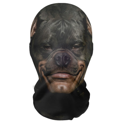 Halloween 3D Printed Elastic Mesh Headgear Bully Dog Cat Animal Mask Breathable Full Face Mask for Carnival Party Cosplay