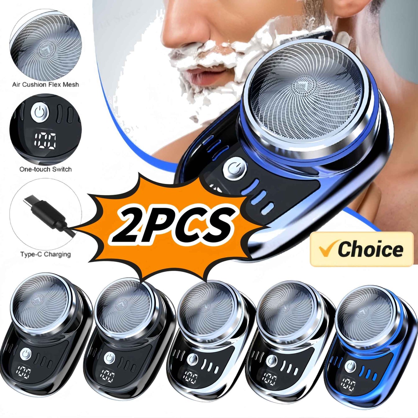1/2PCS Mini Electric Travel Shaver For Men Pocket Size USB Charging Portable Painless Cordless Trimmer Knive Face Beard Razor  ?