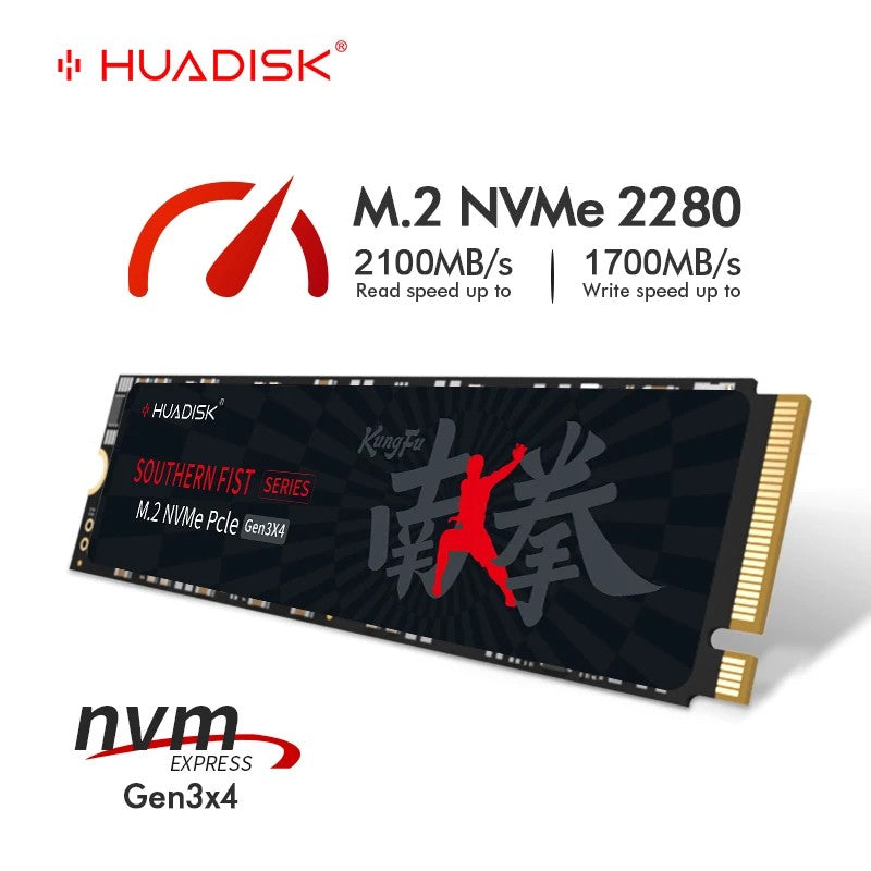 HUADISK SSD NVMe M2 1TB 512GB PCI-e 3.0X4 Disco Rígido Interno 2280 SSD 256GB 128GB Unidade de Estado Sólido para Desktop PC Laptop