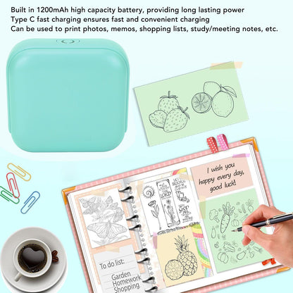 Portable Thermal Printer Thermal Label Printer Portable Bluetooth Thermal Inkless Photo Printer for Home School