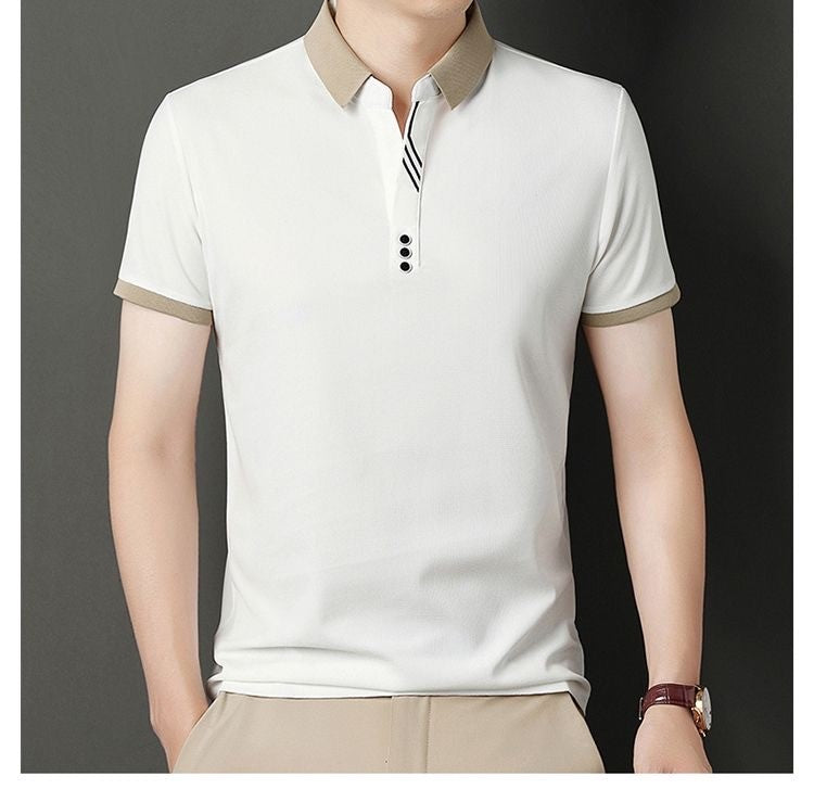 High quality short sleeve men's POLO shirt summer fashionable stripe design soft golf top comfortable ventilate casual T-shirt