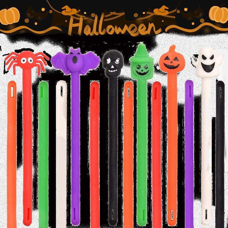 Soft Stretch Silicone Wristbands Spider Bat Skull Pumpkin Ghost Halloween Party Favors Goodie Bag Fillers Trick or Treat Rewards