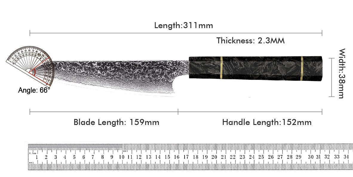 Professional 67-layer Damascus Japanese Kitchen Nakiri Gyuto Chef bread boning Knife Set Home kitchen tool with Carbon Fiber HD