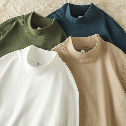 DUKEEN Dralon Mock-Neck Undershirts for Men Winter Long-Sleeve Warm Solid Color Thermal Underwear Top Heavyweight Men's Clothing