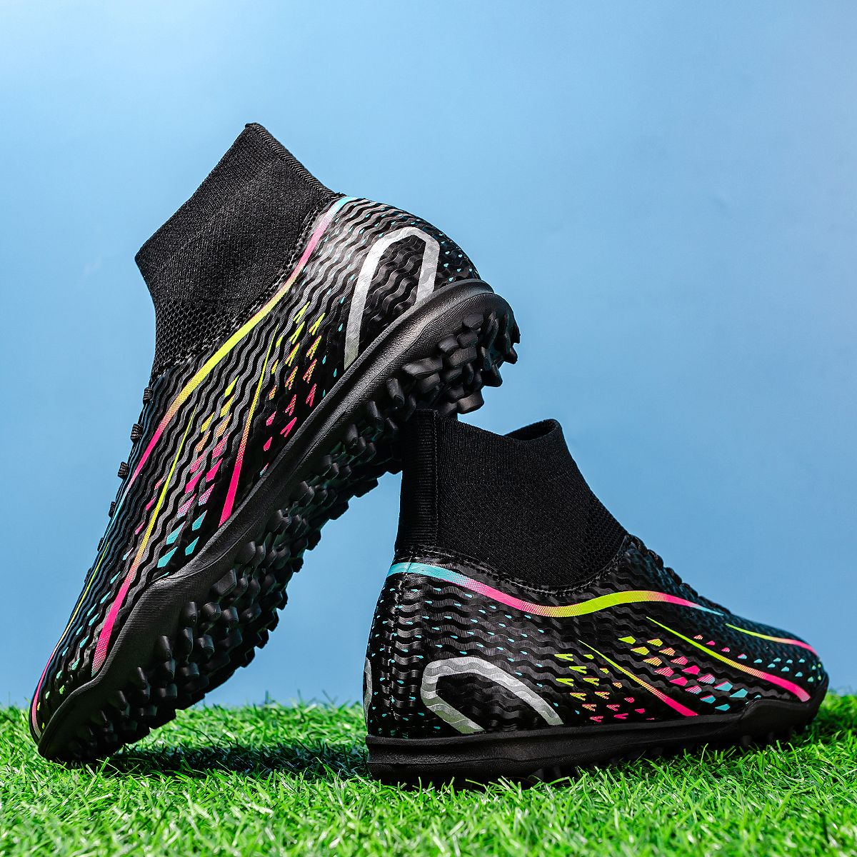 Unisex Soccer Cleats With FG Studs And TF Blades Options For Natural Grass Turf Indoor Superior Traction Anti Slip Grippy Soles