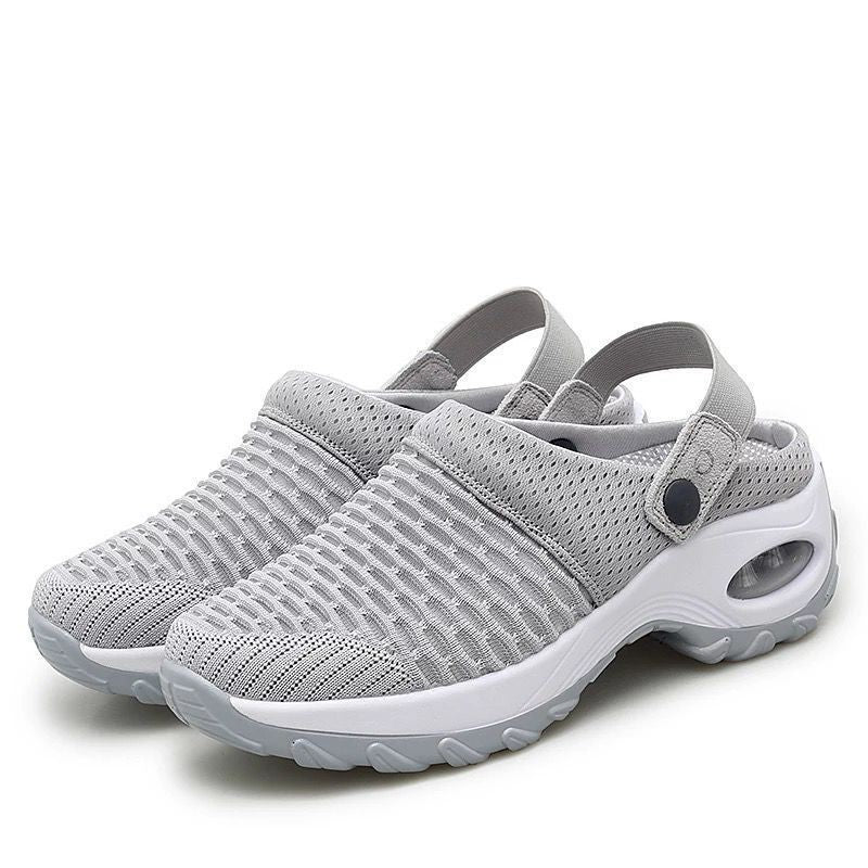 Women Walking Shoes Air Cushion Slip-On Orthopedic Diabetic Ladies Platform Mules Mesh Lightweight Slipper Wedge Female Sneaker