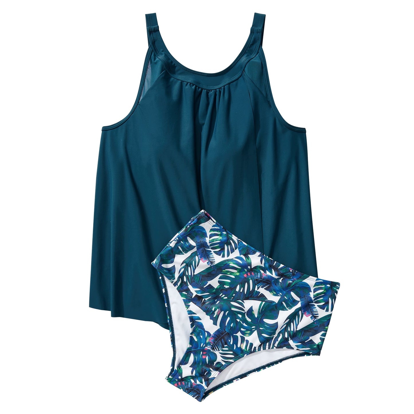 Women Tummy Control Tankini Bathing Suits High Waisted Padded Swimwear Plus Size Beachwear Swimsuit Bikini Sets Female