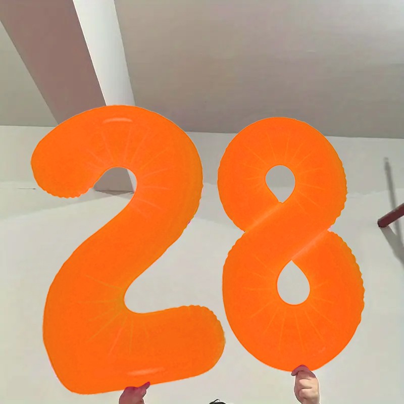 Orange Fluorescent Neon Digital Balloons Glowing Party Balloons Used for Birthday Parties, Anniversaries, Holiday Decorations