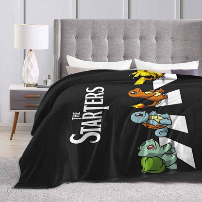 Cobertor de Flanela com Cena Clássica de Pokémon para Cama Super Quente, Mantas para Sofá, Cadeira, Piquenique, Colcha Engraçada, Capa para Sofá-Cama