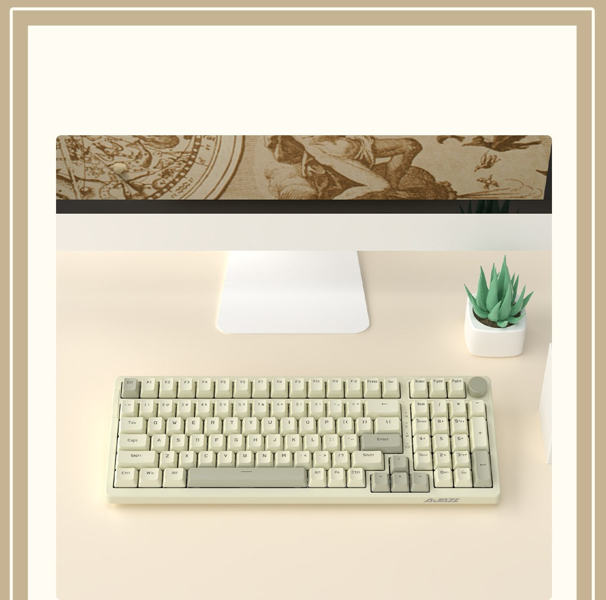 Teclado Mecânico com Fio Ajazz AK992, Layout Completo de 98 Teclas, Hot-Swap, Teclado USB para Jogos, Botão de Tecla Multimídia para Desktop PC Laptop