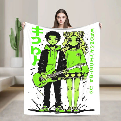 He Guy She Was Interested in Wasnt a Guy at All Manga Blankets Flannel Warm Throw Blanket for Bedding Lounge All Season