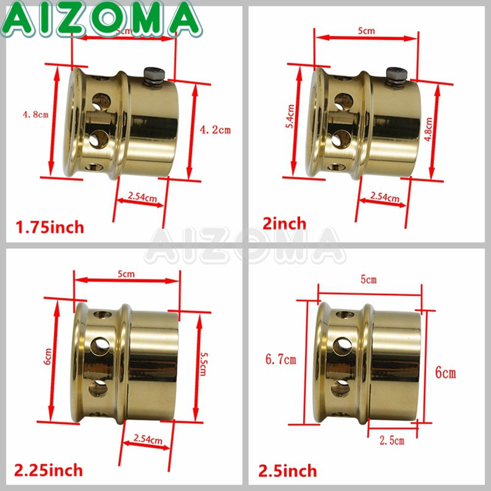 Universal 1-3/4" or 1.75" 2" 2.25" 2.5" Brass Exhaust Tips For Harley Chopper Bobber Sportster 883 1200 Muffler Pipe Plug Tube