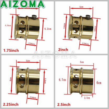 Universal 1-3/4" or 1.75" 2" 2.25" 2.5" Brass Exhaust Tips For Harley Chopper Bobber Sportster 883 1200 Muffler Pipe Plug Tube