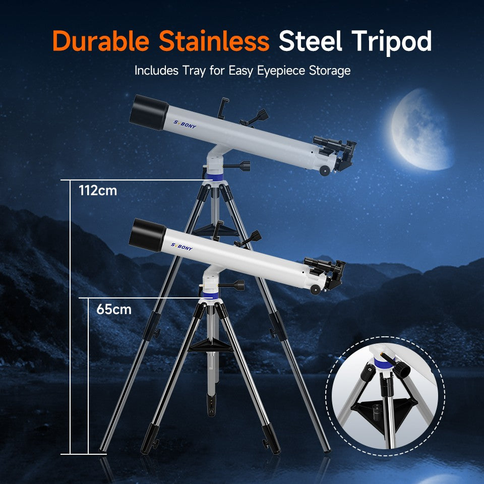 Telescópio Refrator de Astronomia Svbony SV520 90mm para Adultos e Iniciantes Profissionais Observação da Lua Fotografia