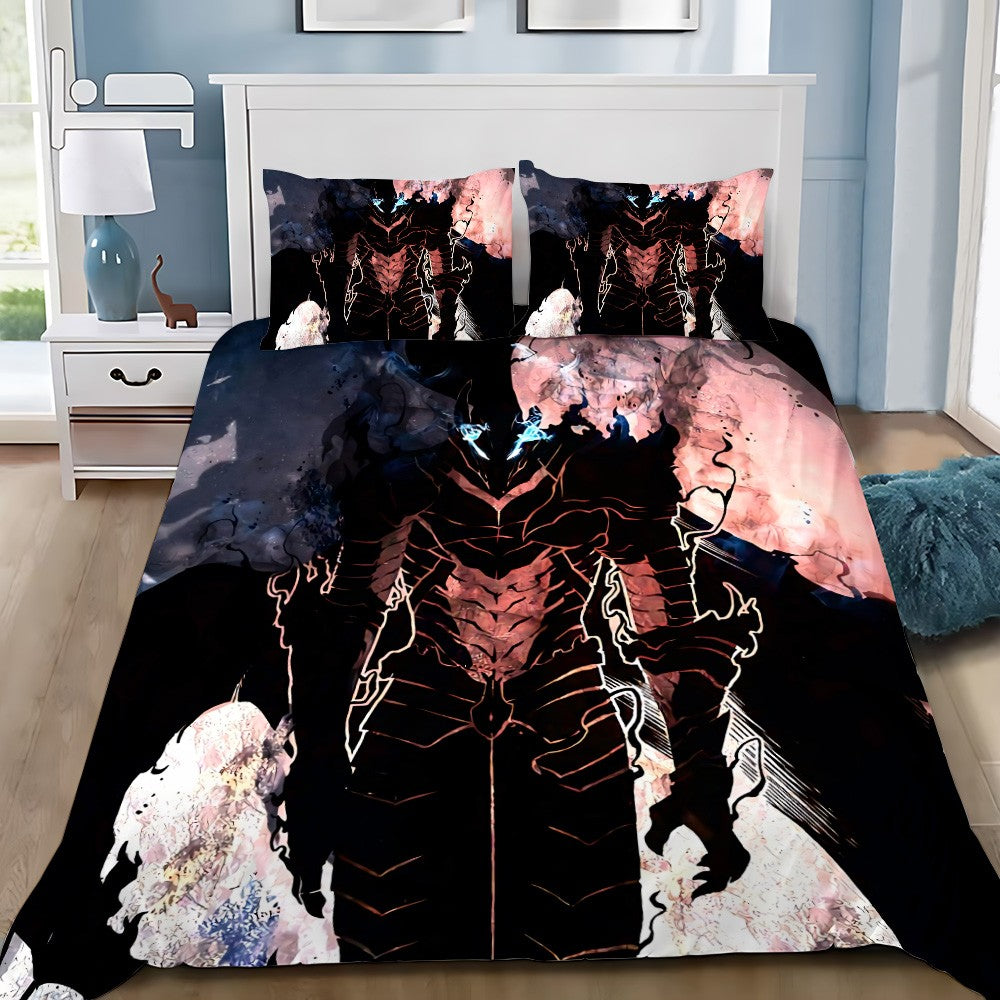 Anime Solo Leveling 3D Printed Bedding Set Comforter Duvet Cover King Queen Twin Size Birthday Gift Adult Boy Bedroom Decoration