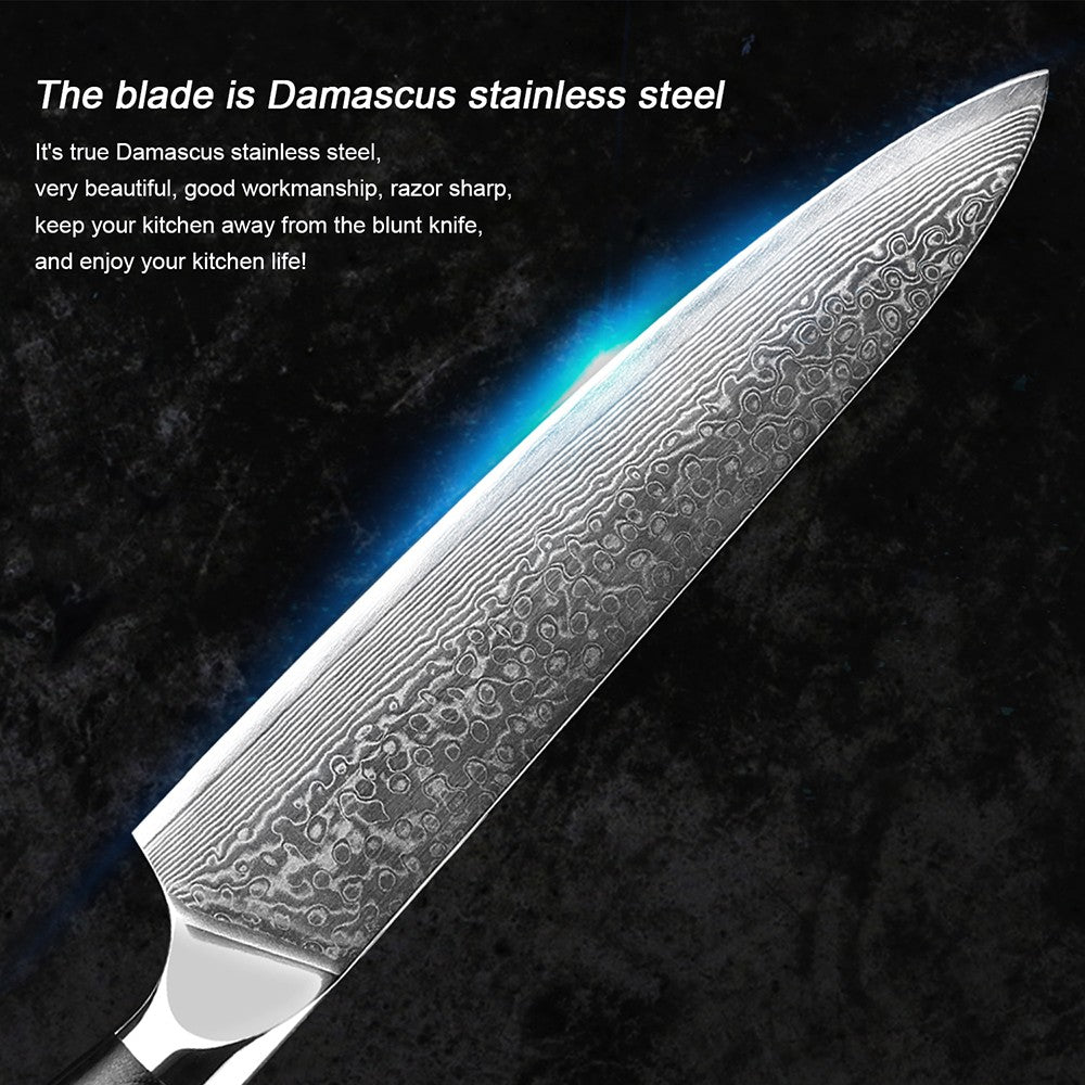 Japanese Damascus Steel Kitchen Chef Knife 1-9 PCS Set Ultra-sharp Cleaver Paring Bread Boning Knife Ergonomic G10 Handle