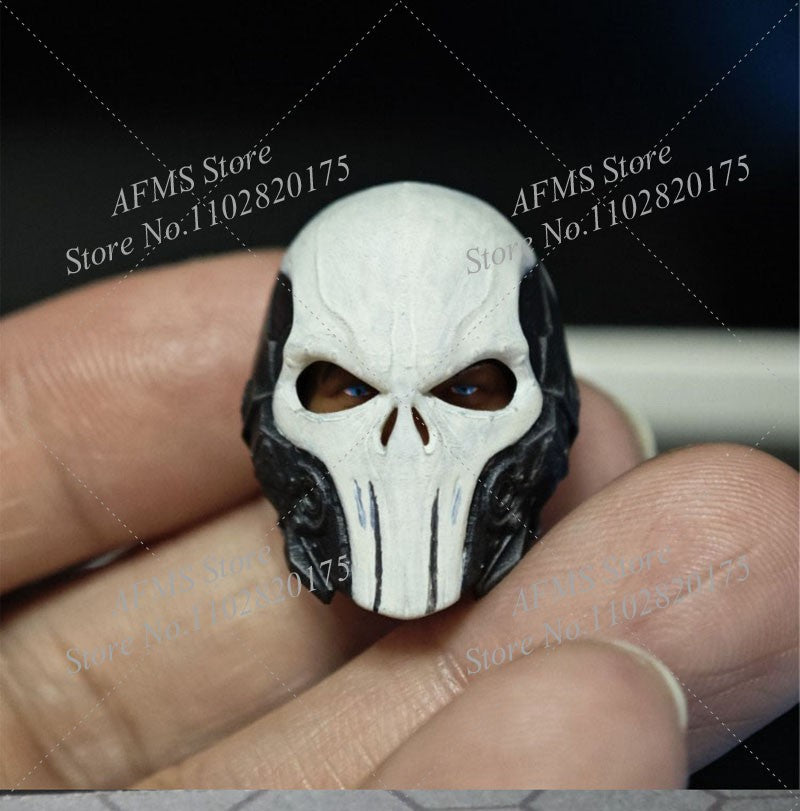 Máscara Punisher de 1/12 para Coleção, Unidade de Operações Especiais, Acessório Tático, Compatível com Boneco de Ação Soldado de 6 polegadas