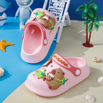 Cute Capybara Summer Kids' Garden Clogs Shoes Boys & Girls Beach Sandal Kids Lightweight Breathable Slip On Baby Slippers