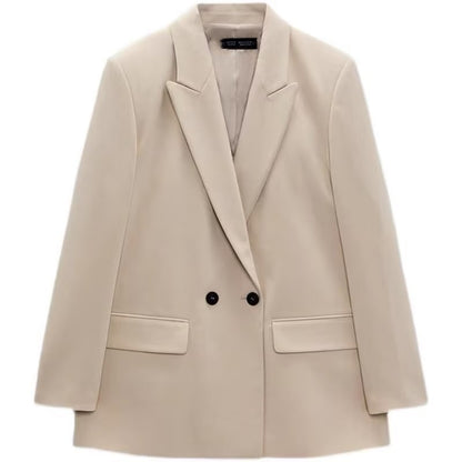 PB&ZASpring/Summer 2023 New Commuting Loose Leisure Fashion Suit Lapel Loose Double Breasted Blazer