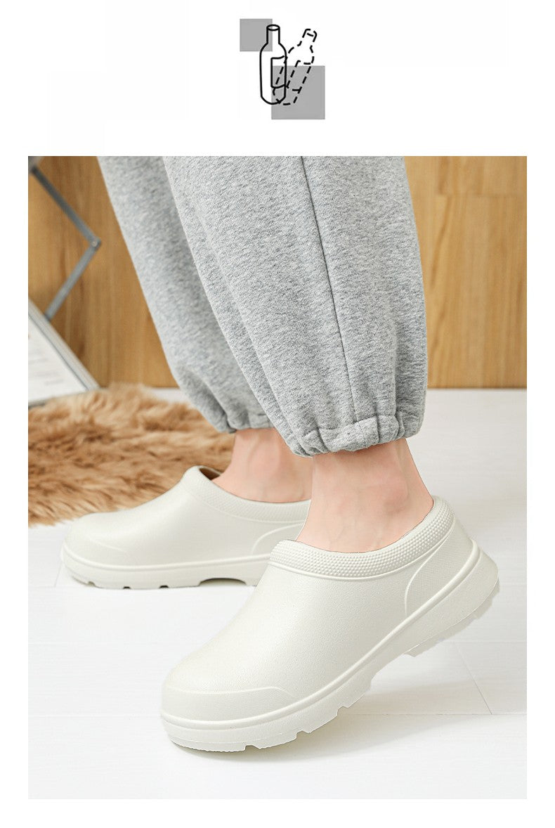 Chef shoes four seasons soft sole anti-slip oil-proof waterproof kitchen work shoes men's sandals garden shoes outdoor slippers