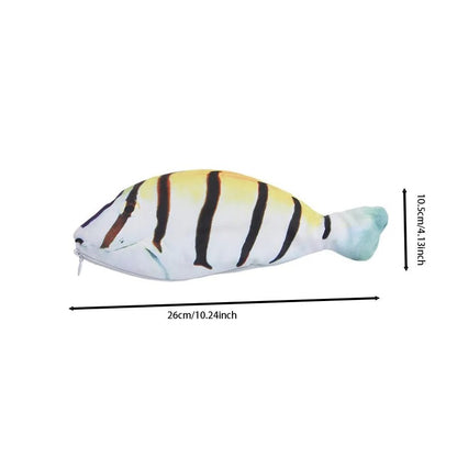 Carp Pen Bag Realistic Fish Shape Make-up Pouch Pen Pencil Case With Zipper Makeup Pouch Casual Gift Toiletry Wash Funny Handbag