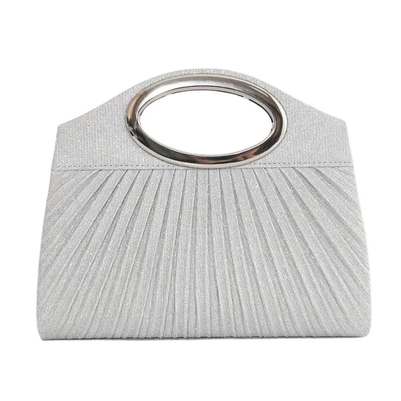 Evening Bag Ladies Pleated Party Lightweight Clutches for women solid silver black champagne handbags