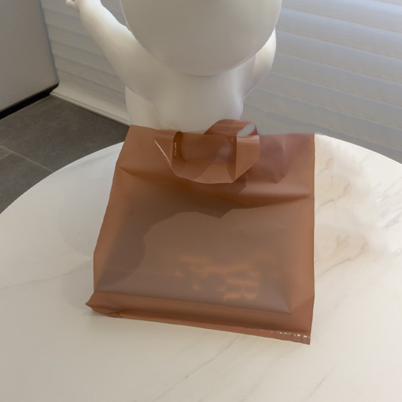 50pcs frosted tote bags cosmetics store gift bags printed logo simple fashion packaging bags plastic bags custom wholesale