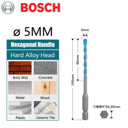 BOSCH EXPERT Broca Multifuncional Haste Hexagonal para Metal/Madeira/Plástico/Cerâmica Furo de Parede Broca Helicoidal 1PÇ