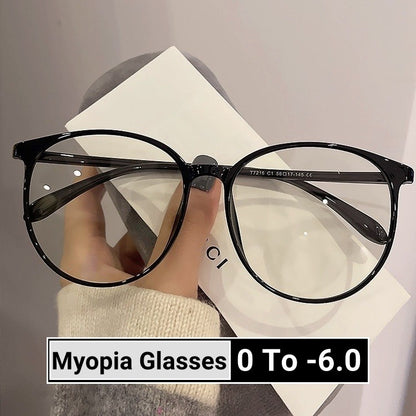 Óculos de Miopia com Armação Grande, Antiluz Azul, para Perto, para Homens e Mulheres, com Grau de 0 a -6,0