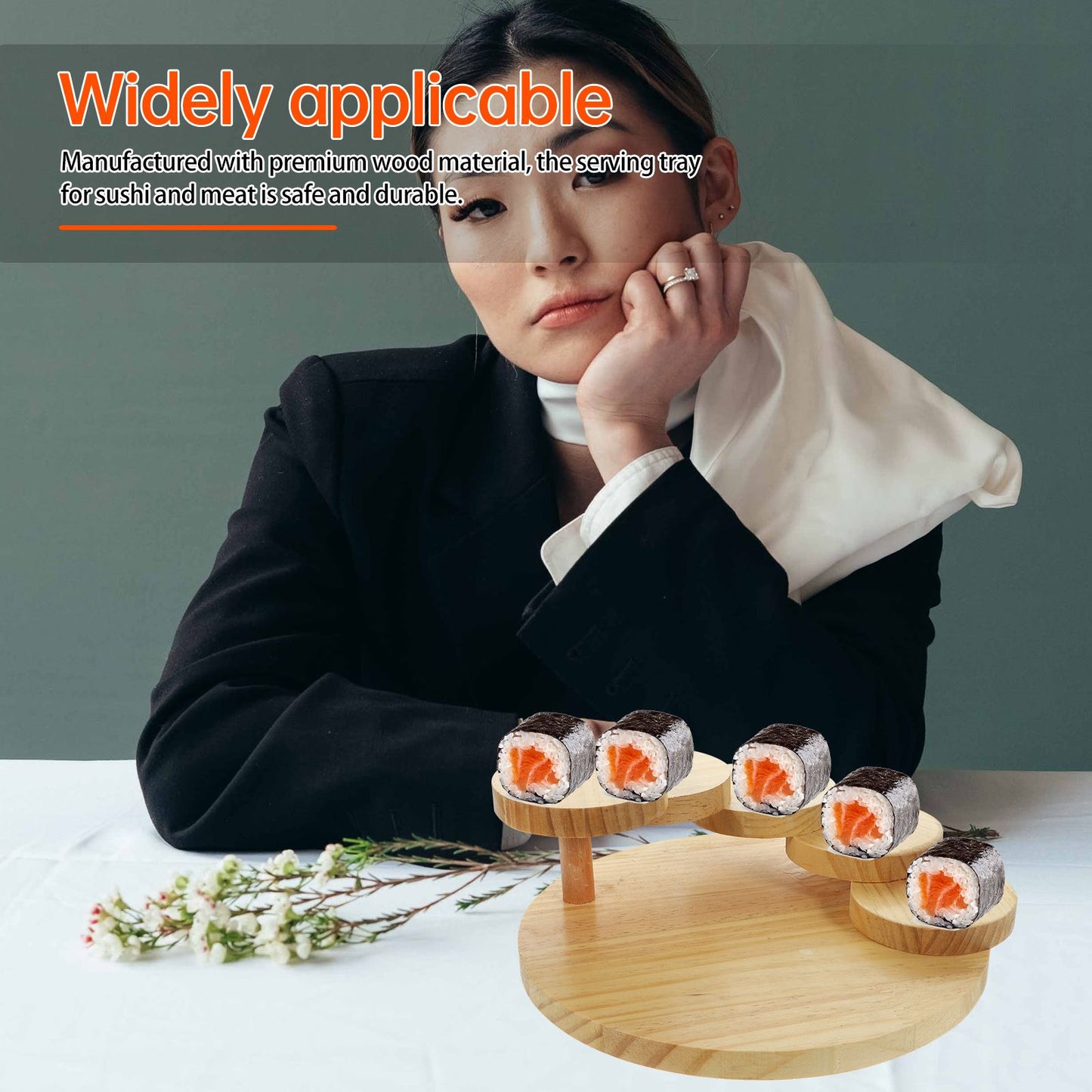 Steps Stairs Japanese Cuisine Sushi Boats Tray Seafood Tool Wooden Wood Restaurant Handmade Ship Sashimi Assorted Cold Dish