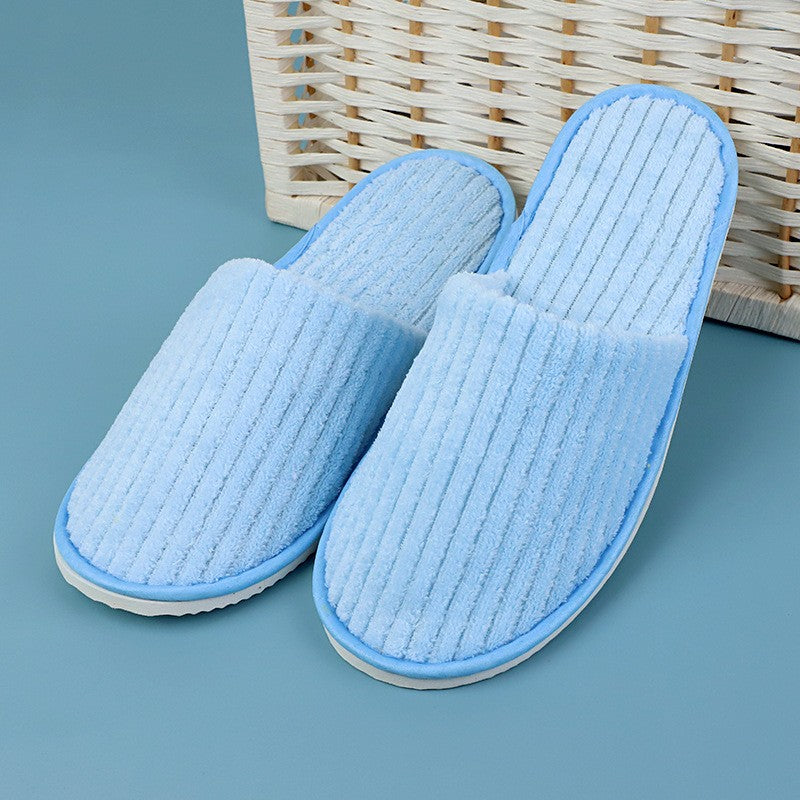 5 Pairs/Lot Mix Colors Men Women Disposable Hotel Slippers Cotton Slides Home Travel SPA Slipper Hospitality Cheap Footwear