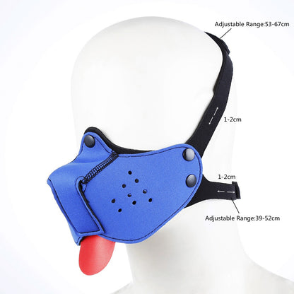 Role Play Costumes of Unisex Women Mens Cosplay Half Face Fetish Mask with Open Mouth and Nose Headgear Party Accessories