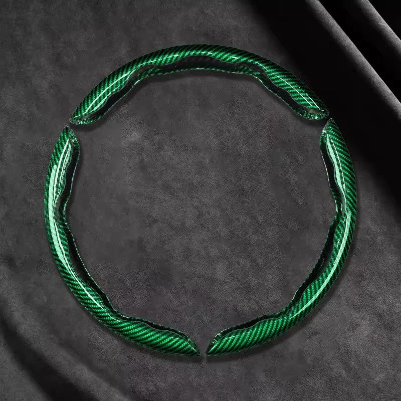 2/3 PEÇAS Capa de Volante de Carro de Silicone Fibra de Carbono a Laser 1K Micro Fibra de Couro PVC Capa Impulsionadora de Volante Antiderrapante Universal