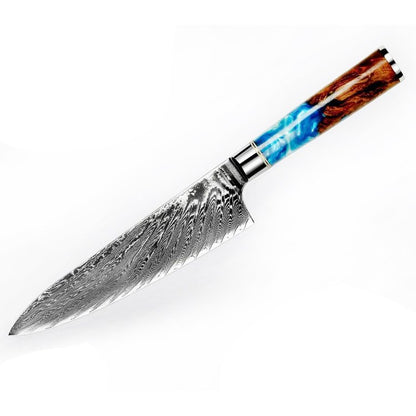 Cutting Tool Chef Santoku Utility Knife white mesh resin HD 67-Layer Damascus Steel Japanese Kiritsuke knife set for kitchen ues