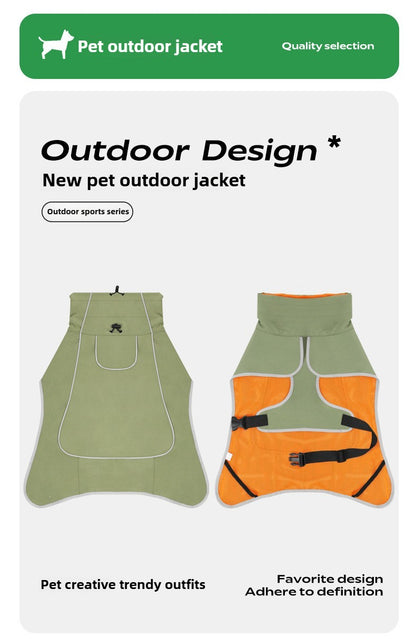 Roupas para Cachorros Jaqueta Externa Roupa Impermeável Capa de Chuva Casaco Roupa para Animais de Estimação Chuva Externa de Uso Duplo Roupa para Cães Grandes Roupa de Vento para Animais de Estimação