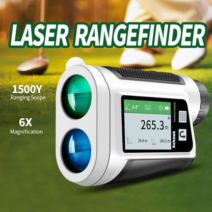 Telêmetro a laser multifuncional Nohawk para golfe com telemetria de inclinação e trava de bandeira para caça, construção, monocular
