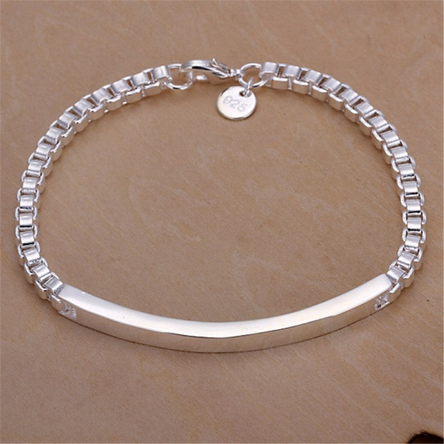 Pulseira Requintada em Prata Esterlina 925 com Corrente Sólida, Amuleto da Moda, Feminino e Masculino, Joias para Casamento, Modelos Lindos e Simples
