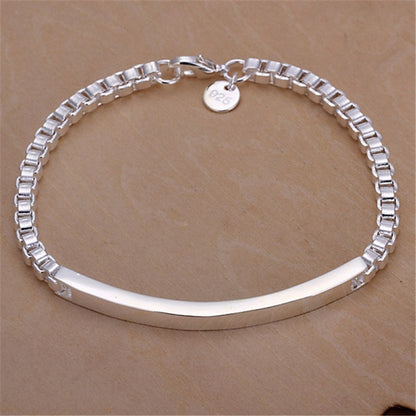 Pulseira Requintada em Prata Esterlina 925 com Corrente Sólida, Amuleto da Moda, Feminino e Masculino, Joias para Casamento, Modelos Lindos e Simples