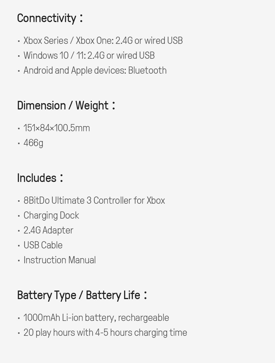 8BitDo Ultimate 3 Wireless Controller for Xbox, PC, Android, Apple With Force Ring TMR Joystick & Charging Dock (Lavender Dusk)